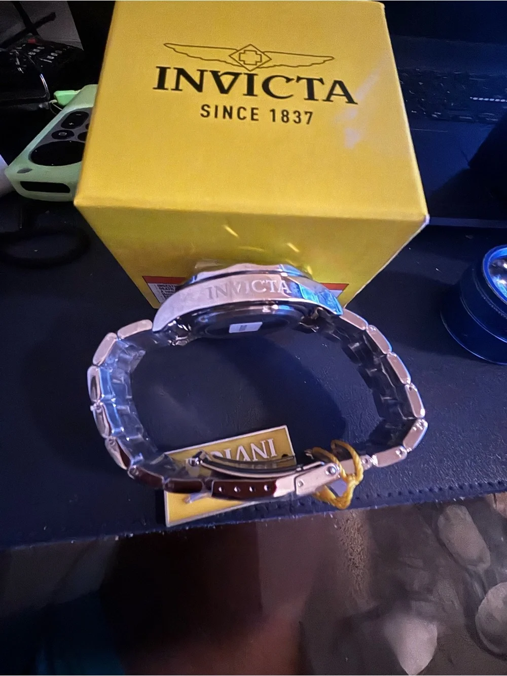 Invicta Silver Watch with Black Dial and Bezel